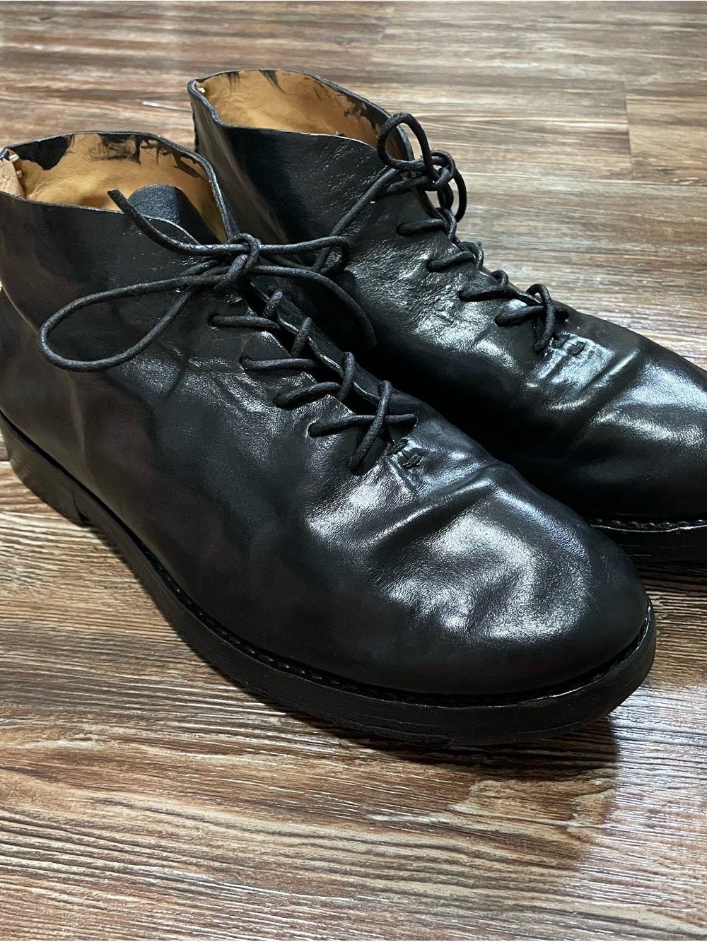 Feit Braided Ankle Boot Chukka Black Leather Crepe Sole Hand Stitched 9.5 41